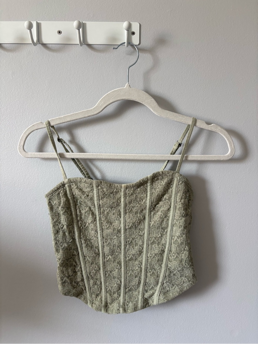 Hollister Lace Bustier Cami in Sage Green